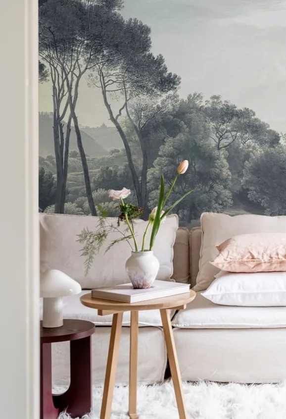 forest wallpaper living room